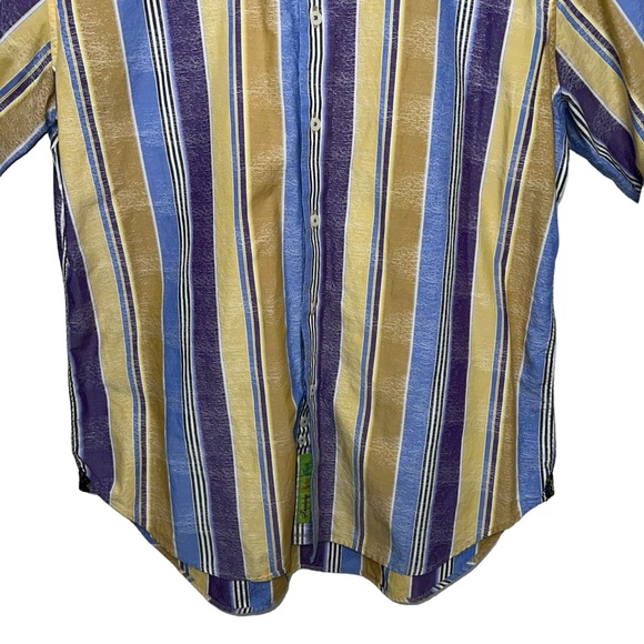 Robert Graham Vertical Striped Shirt Jewel Tone Flip Cuffs Extra Large - Picture 5 of 16